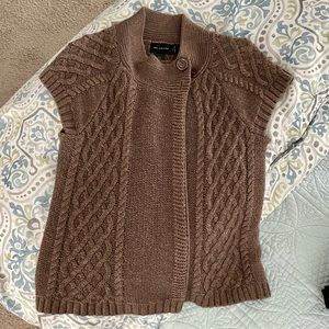 Mocha short sleeve coat/jacket sweater